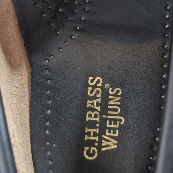 G.H Bass Women's Whitney Super Lug Weejuns Penny Loafer Black Leather - Size 6.5 - Picture 14 of 16